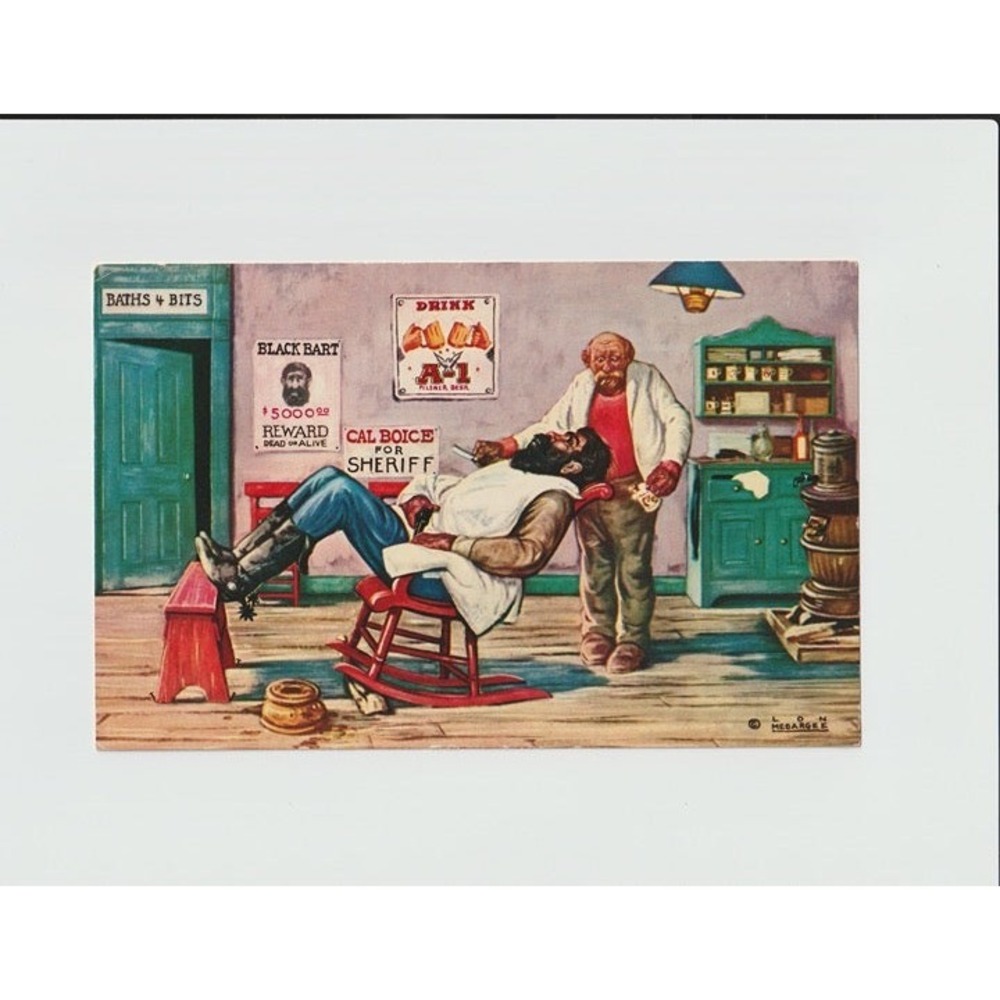 Post Card, "Black Bart" by Lon Megargee, Color Card, Pently Studios, AZ, Vintage